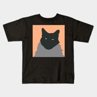 Maine Coon Cat Abstract with Peach Fuzz Background Kids T-Shirt